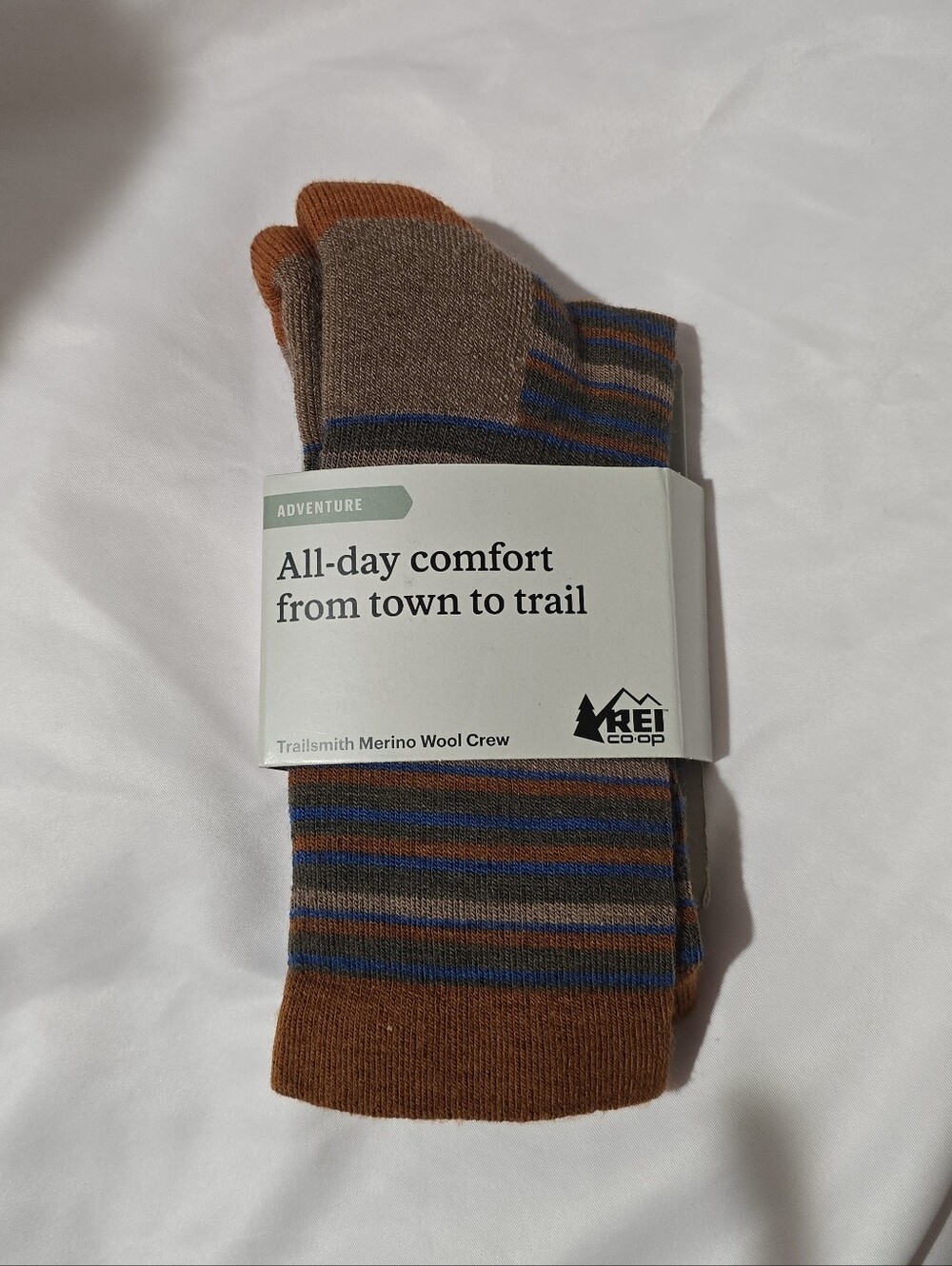 NWT Rei Women's Small All Day Comfort Adventure Trail 58% Merino Wool Crew Socks